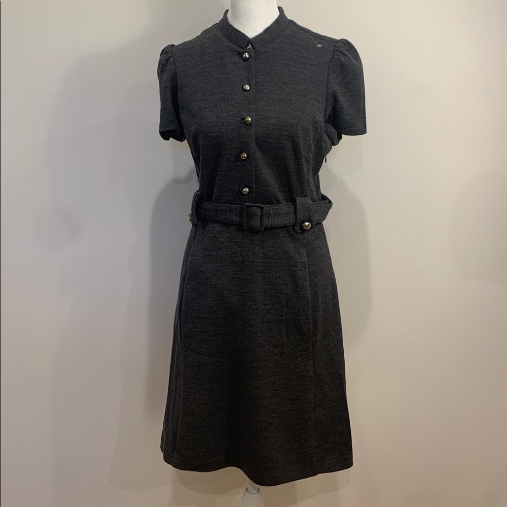 Milly of New York charcoal gray short sleeve dress